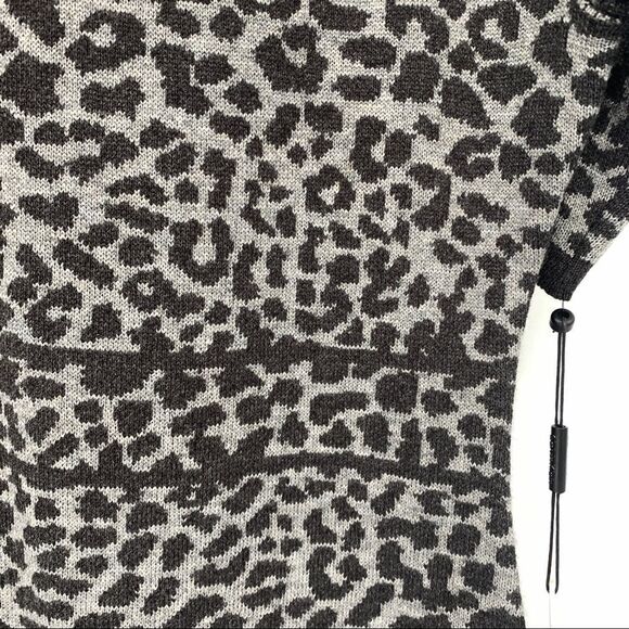 Calvin Klein NWT Leopard Print S/S Acrylic Stretchy Soft Sweater Dress - Picture 14 of 15
